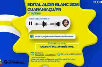 Guaraniaçu - Secretaria de Educação e Cultura de Guaraniaçu, torna público o Edital Aldir Blanc 2026